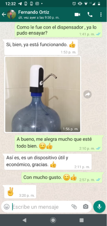Dispensador Automatico De Agua Para Botellon Recargable